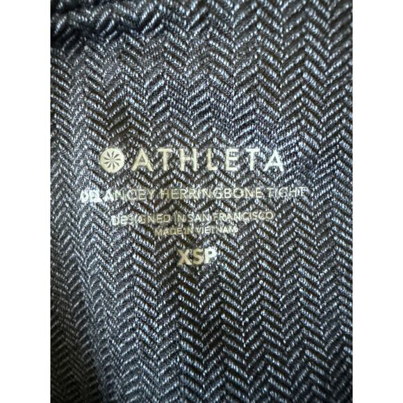 Athleta Delancey Herringbone Tight Blue Black Zip Pockets XSP - Picture 6 of 8